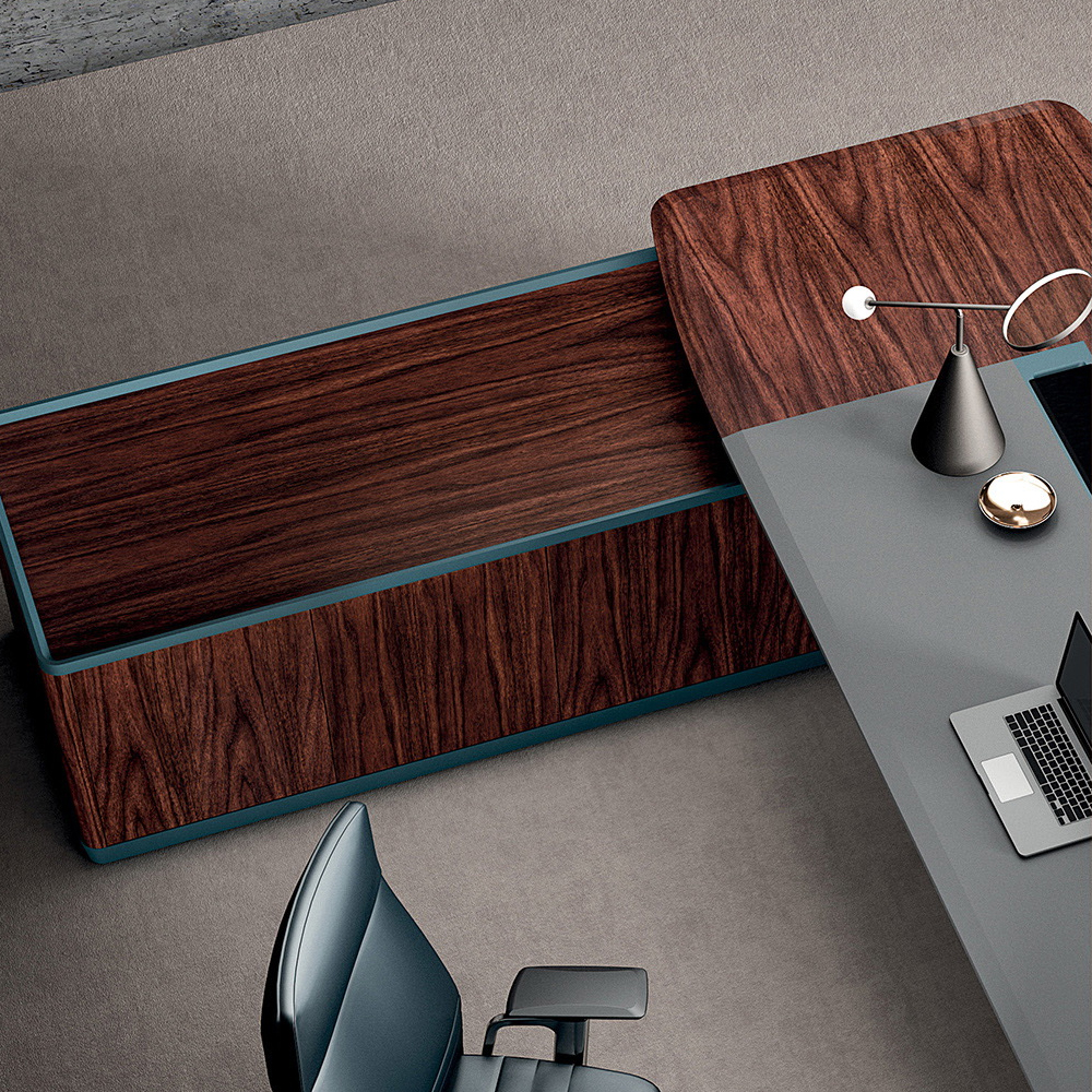 Muebles de oficina de escritorio en forma de L